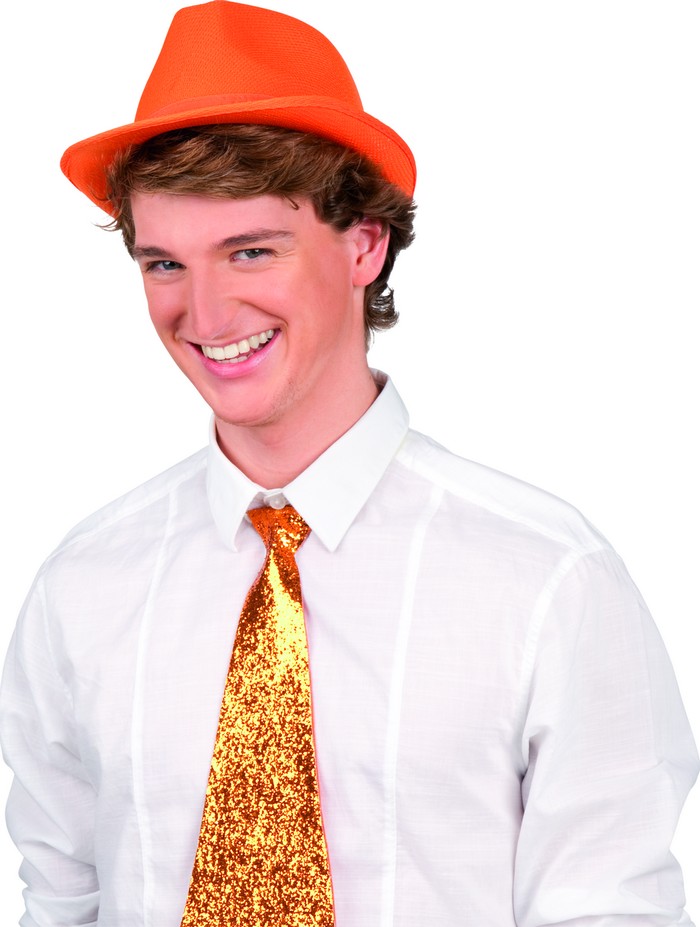 Chapeau borsalino orange adulte