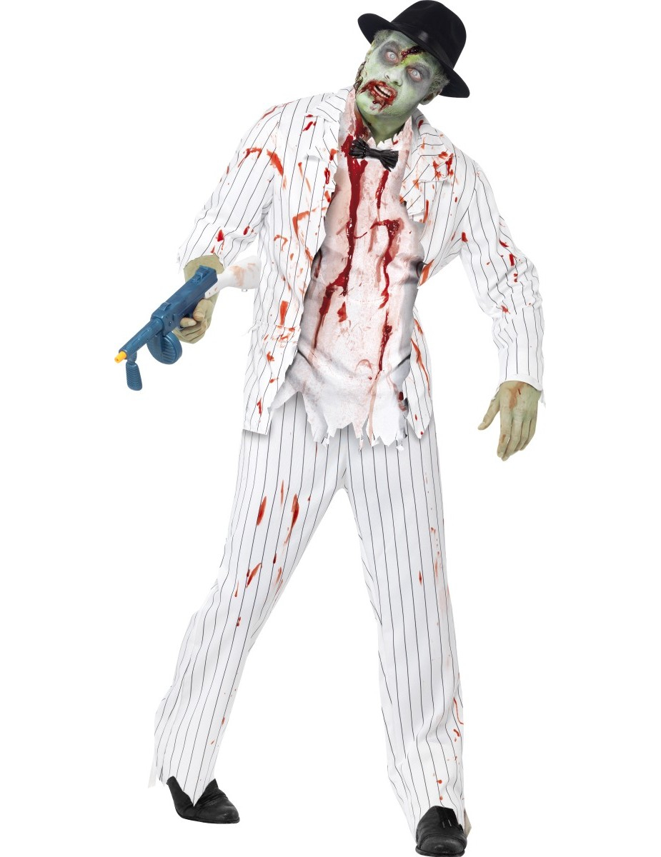 Déguisement gangster blanc zombie homme Halloween