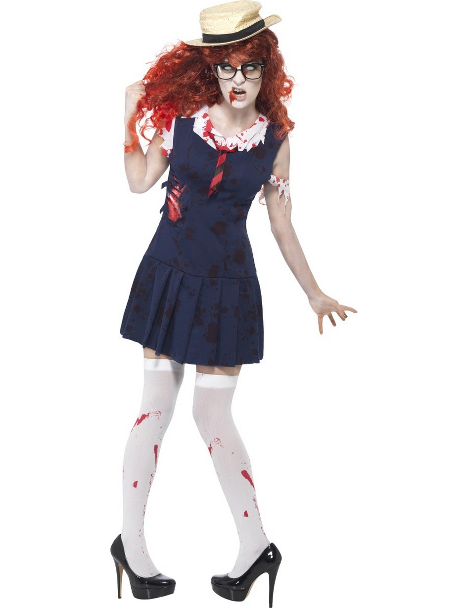 Déguisement zombie écolière rétro femme