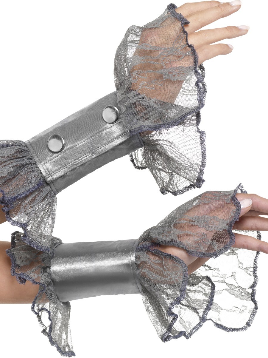Manchettes dentelle grise femme