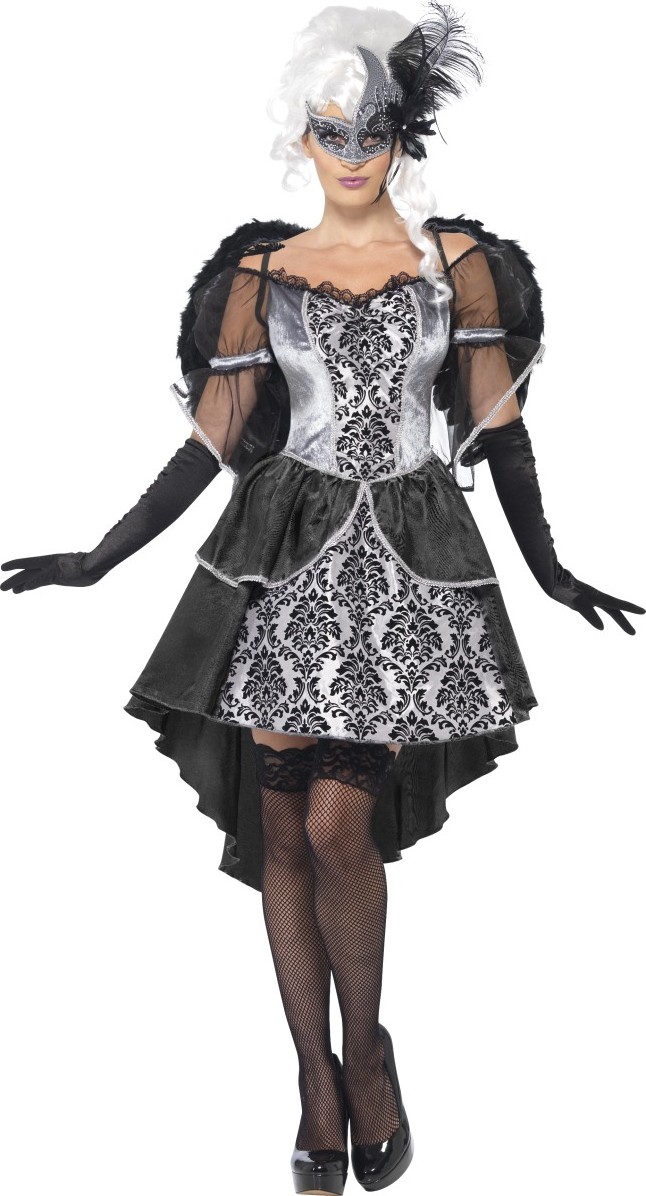 Déguisement ange noir et gris femme halloween