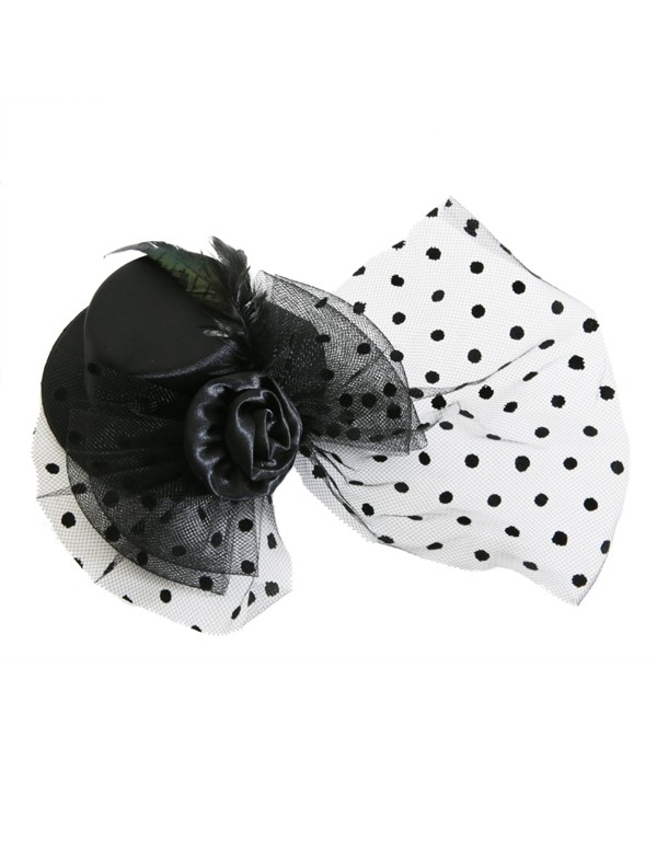 Mini chapeau sur pince noir