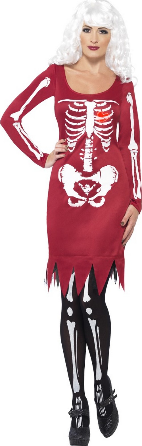 Déguisement squelette rouge femme Halloween