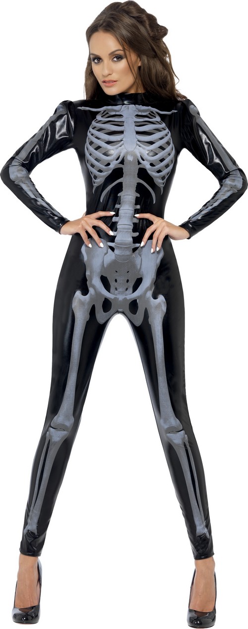 Déguisement squelette noire sexy femme Halloween