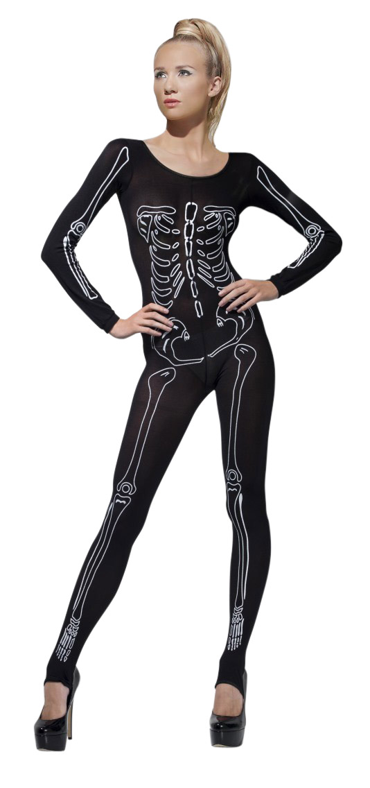 Déguisement imprimé squelette femme Halloween