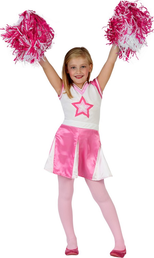Déguisement pompom girl rose fille