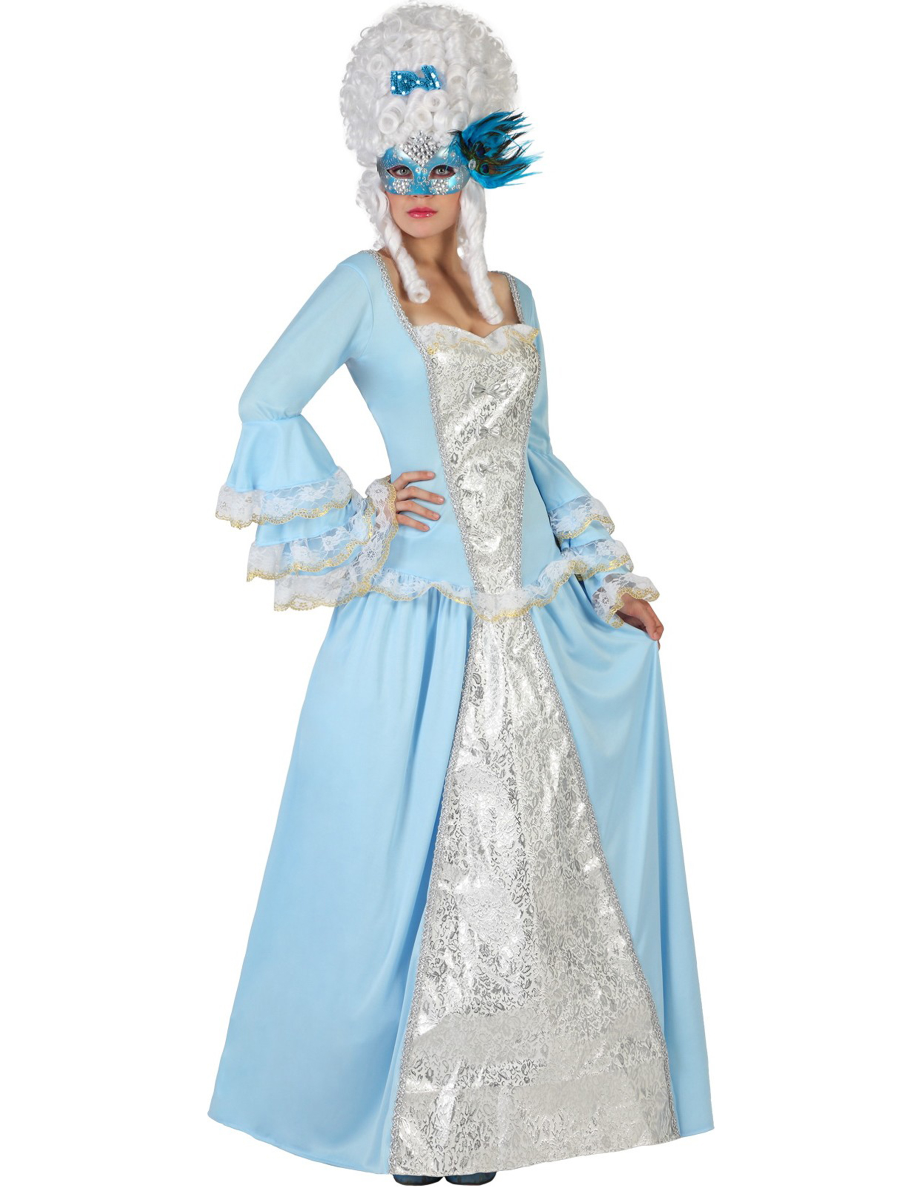 Déguisement princesse baroque bleue femme