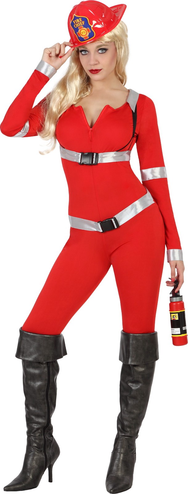 Déguisement pompier sexy rouge femme