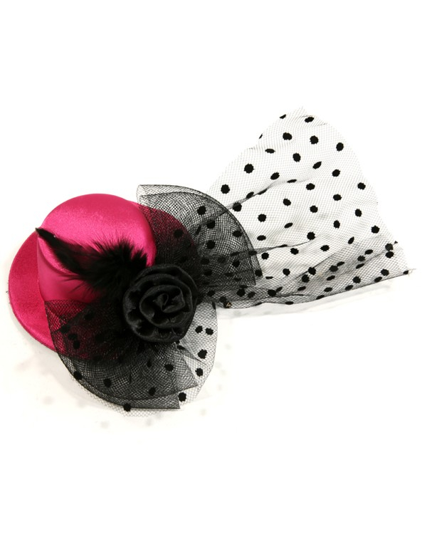 Mini chapeau sur pince rose