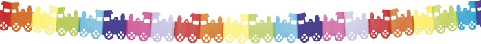 Guirlande multicolore papier train 4 mètres