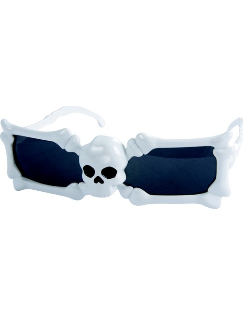 Lunettes blanches tête de mort adulte Halloween