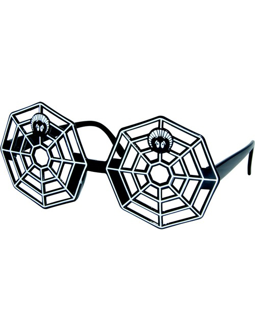 Lunettes noires toile d'araignée adulte Halloween