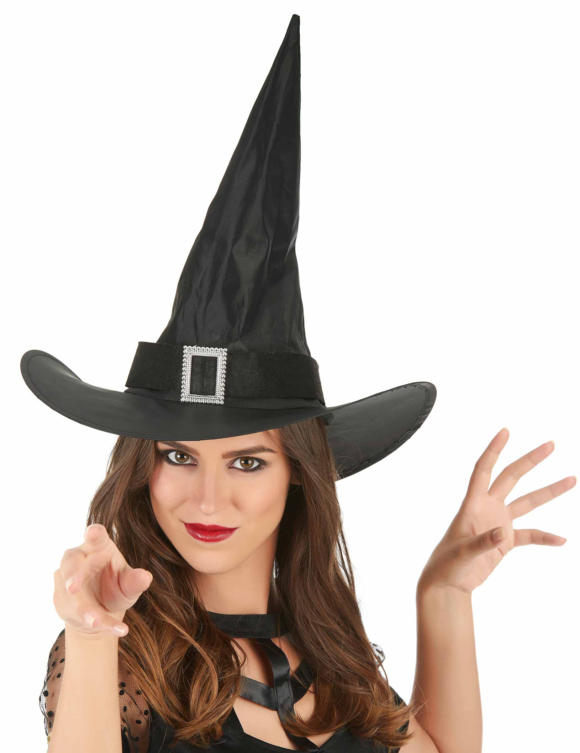 Chapeau sorcière avec boucle adulte Halloween
