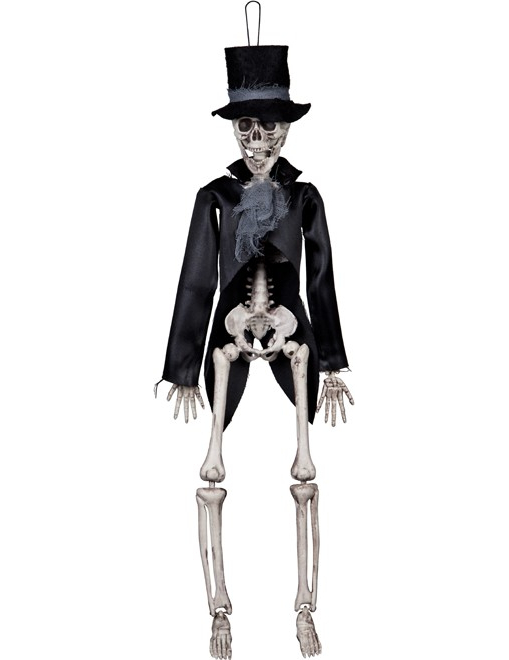 Squelette à suspendre marié gothique Halloween 45 cm