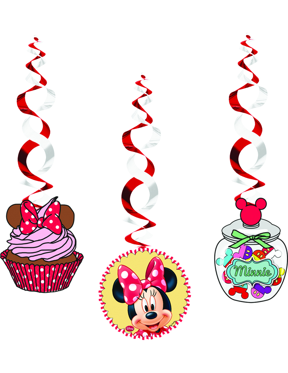 3 Décorations à suspendre spirales Minnie café
