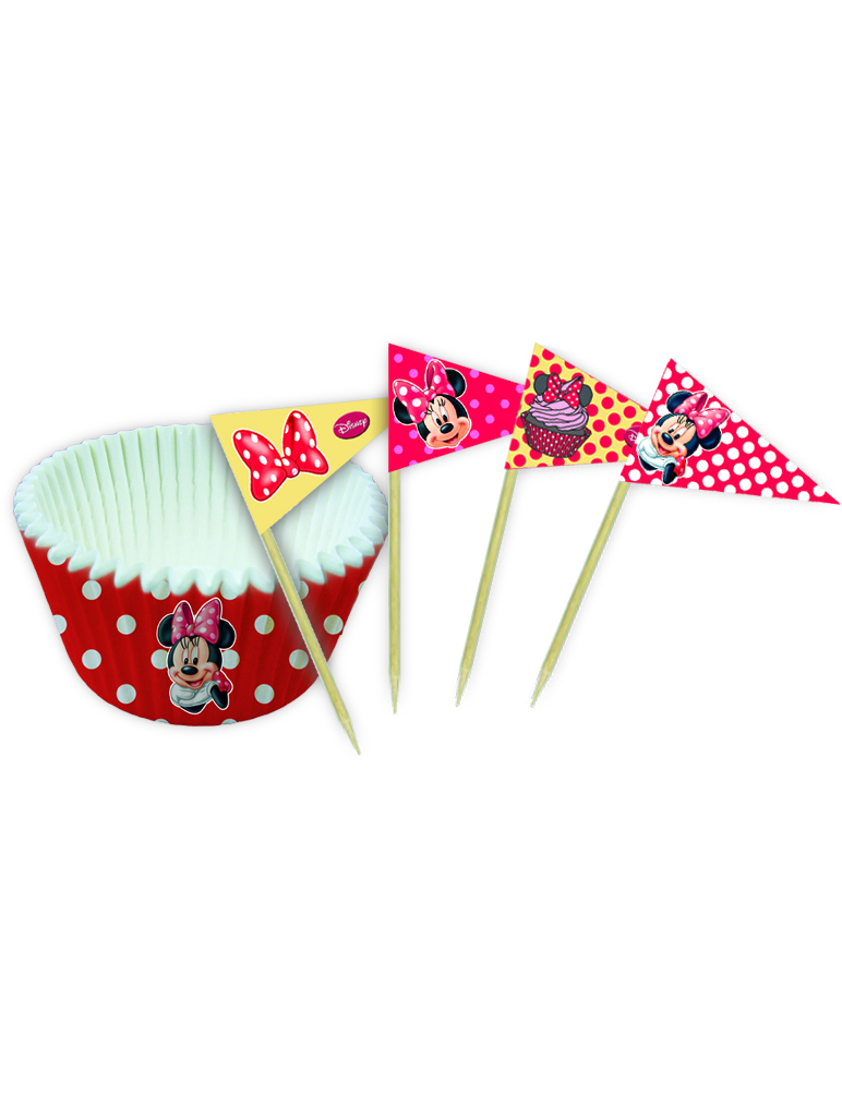 Moules à cupcake + décorations drapeaux Minnie café