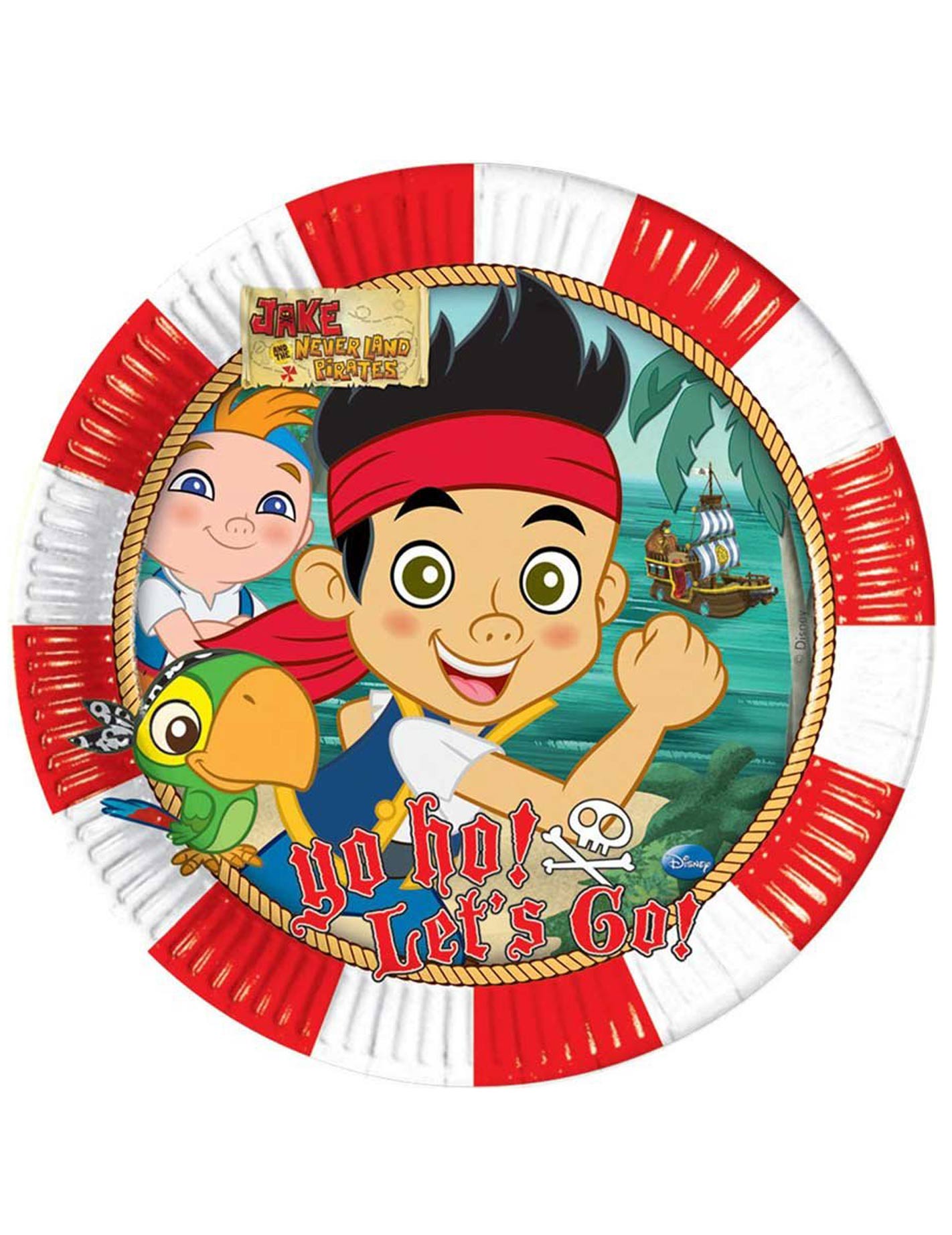 8 Assiettes Jake et les pirates 23 cm