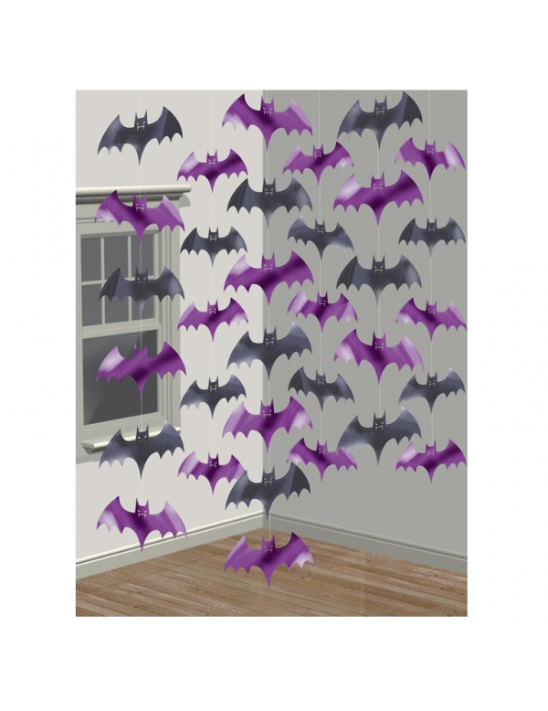 6 Décorations à suspendre chauve-souris