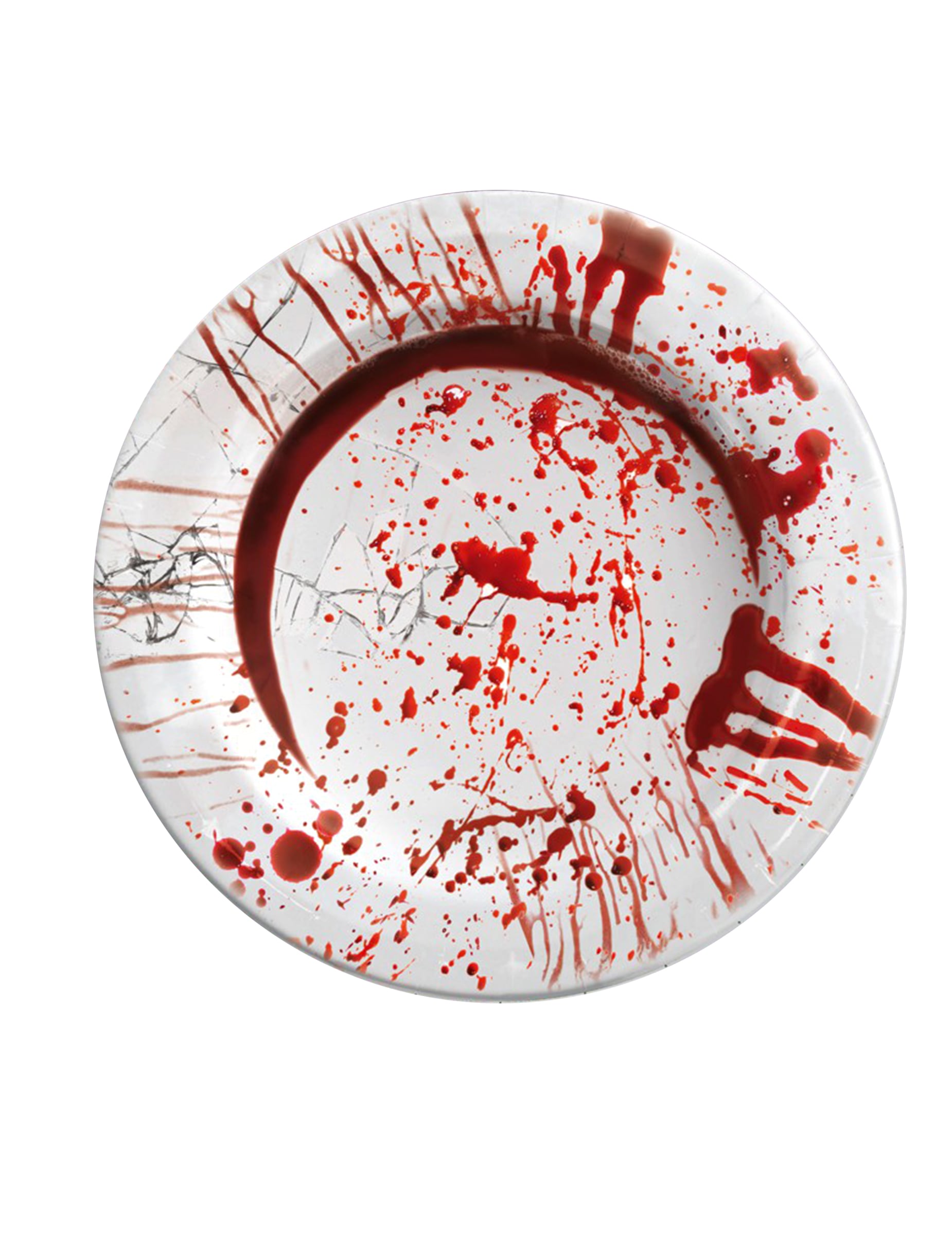 8 Assiettes en carton main sanglante 23 cm