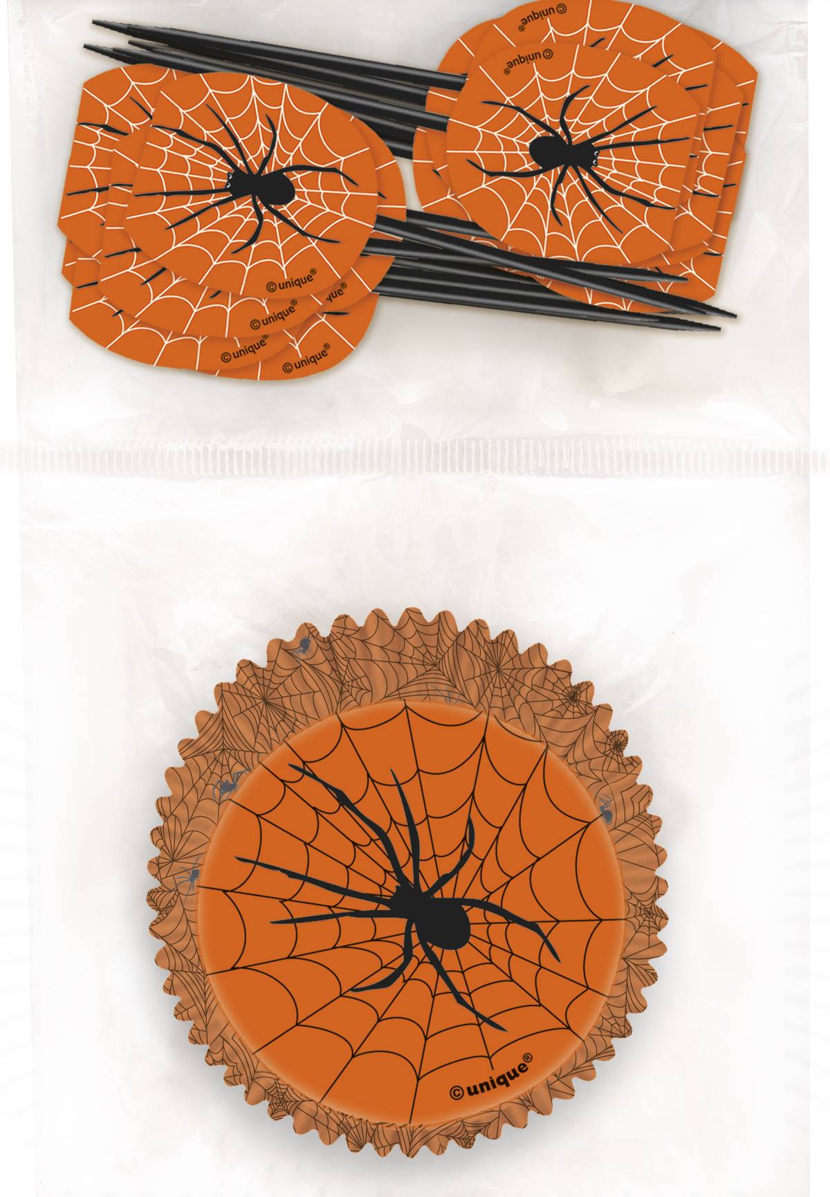24 Moules à cupcakes et pics de décoration Halloween