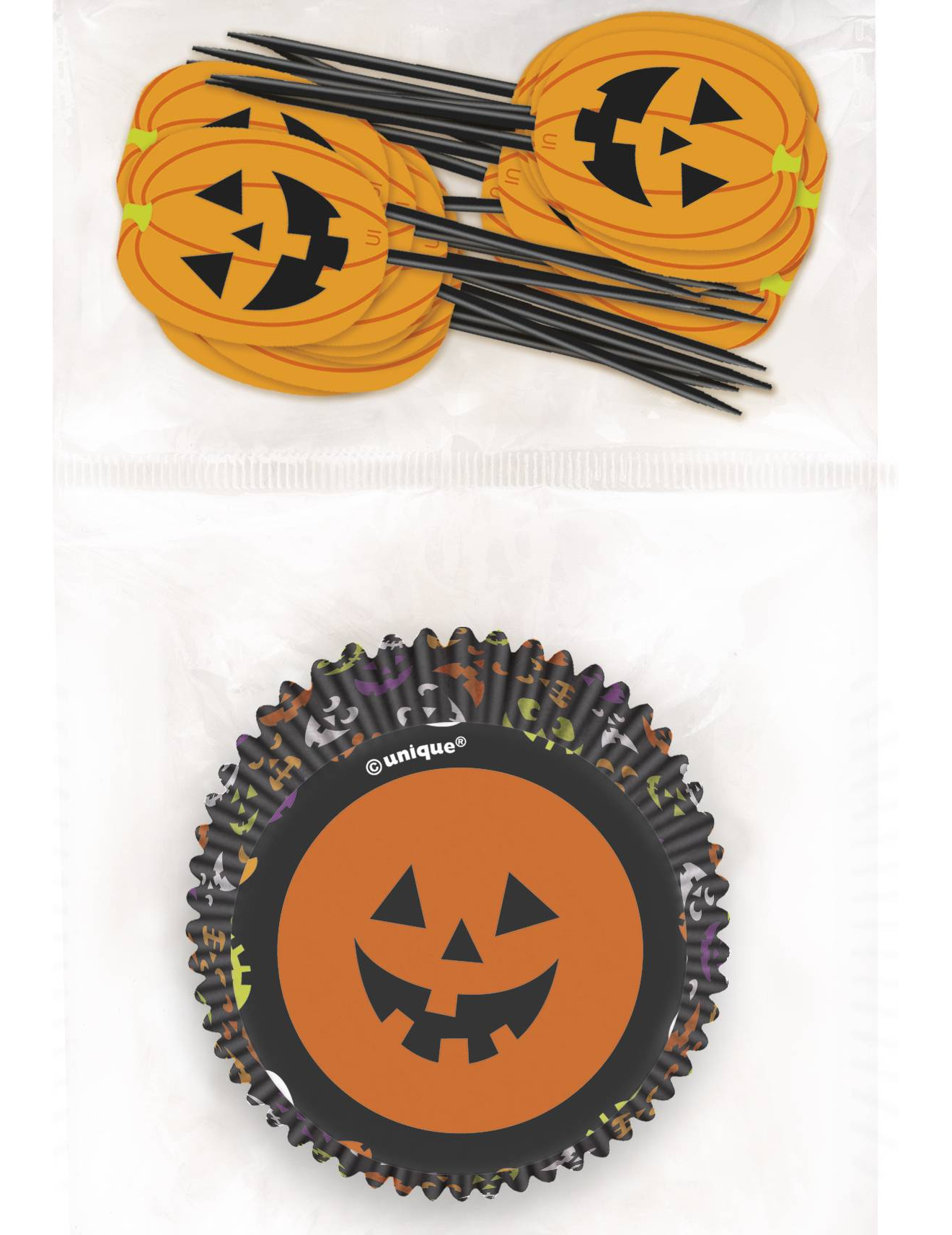 24 Moules à cupcakes et pics Halloween