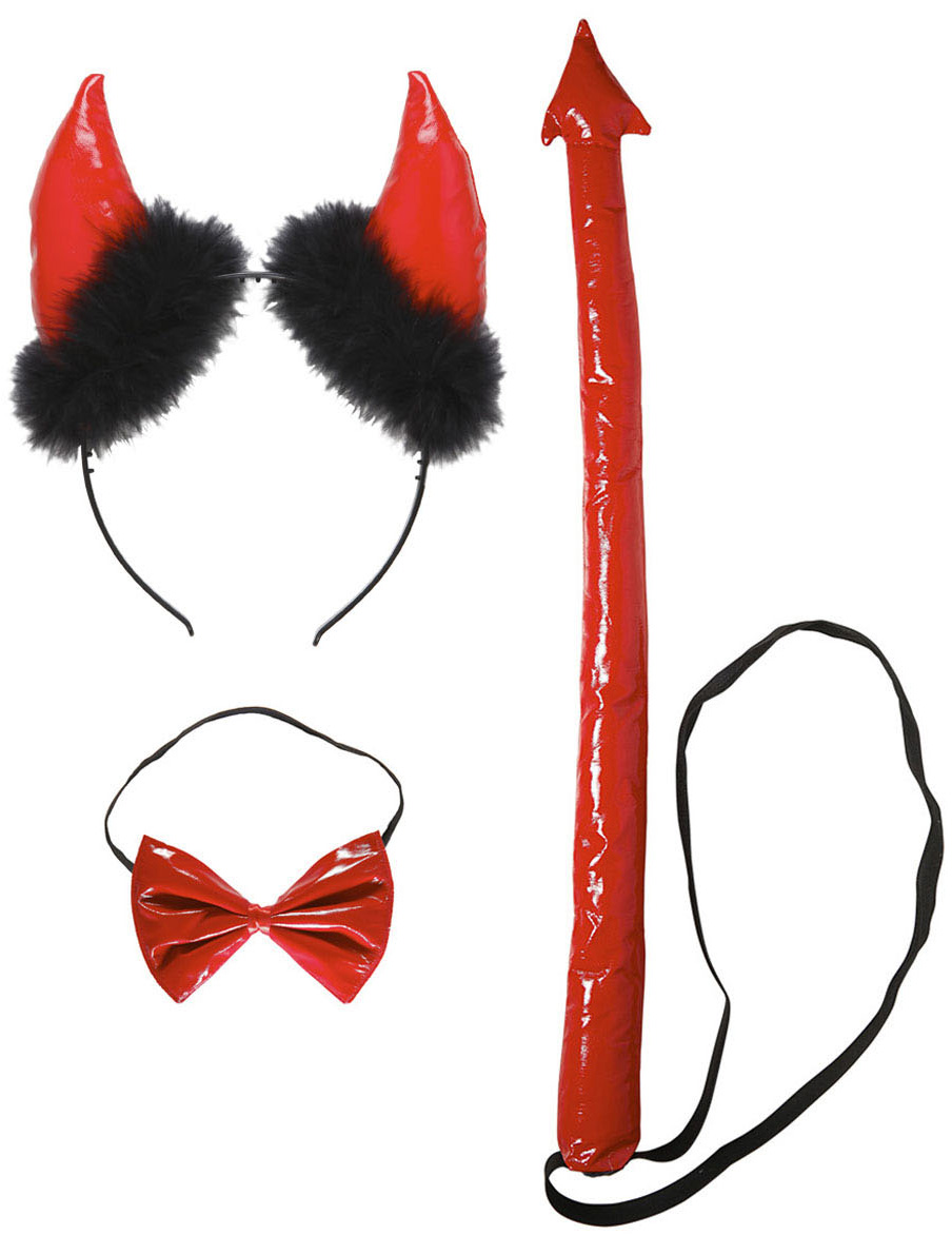 Set démon rouge vinyle adulte Halloween