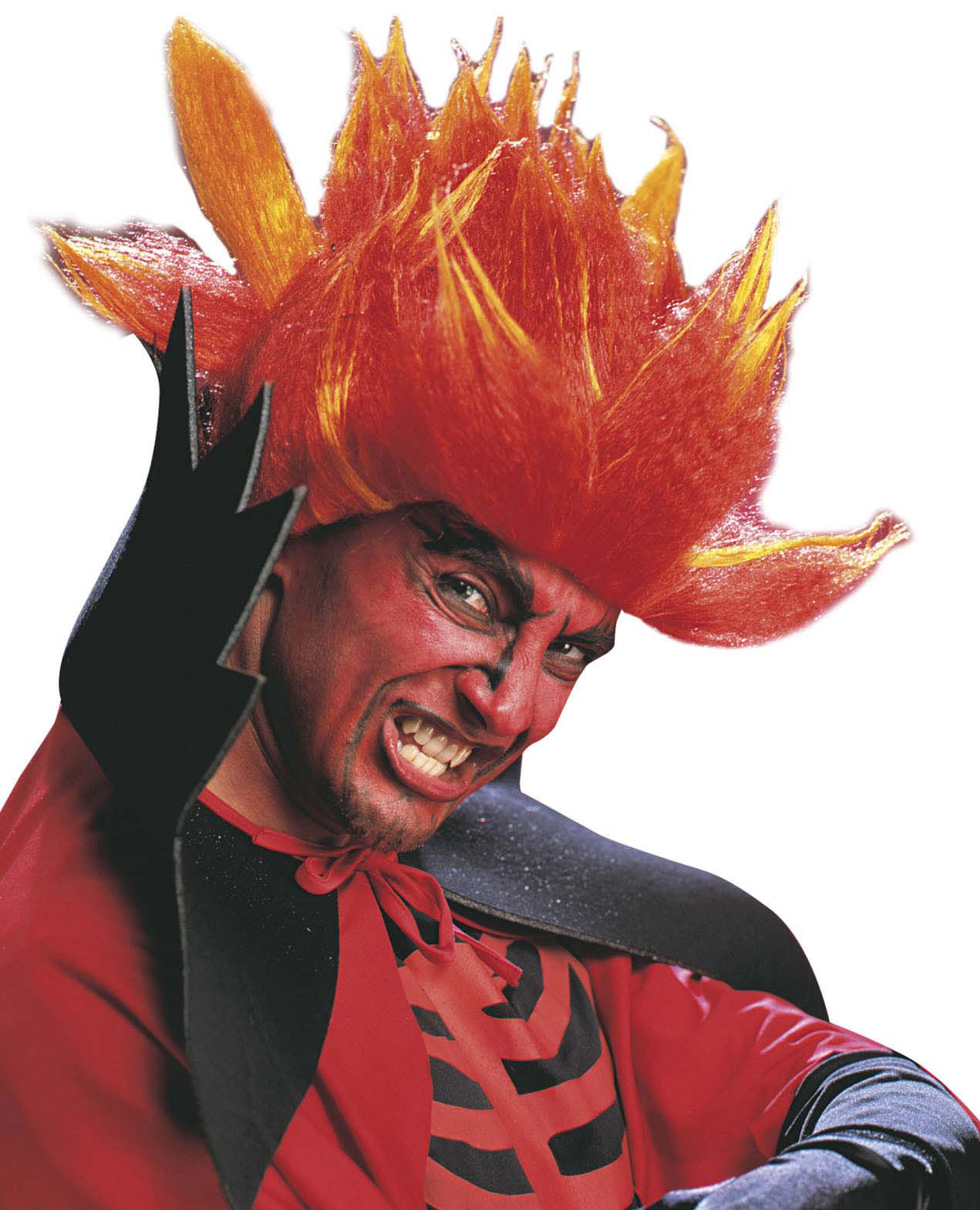 Perruque diable fou orange adulte Halloween