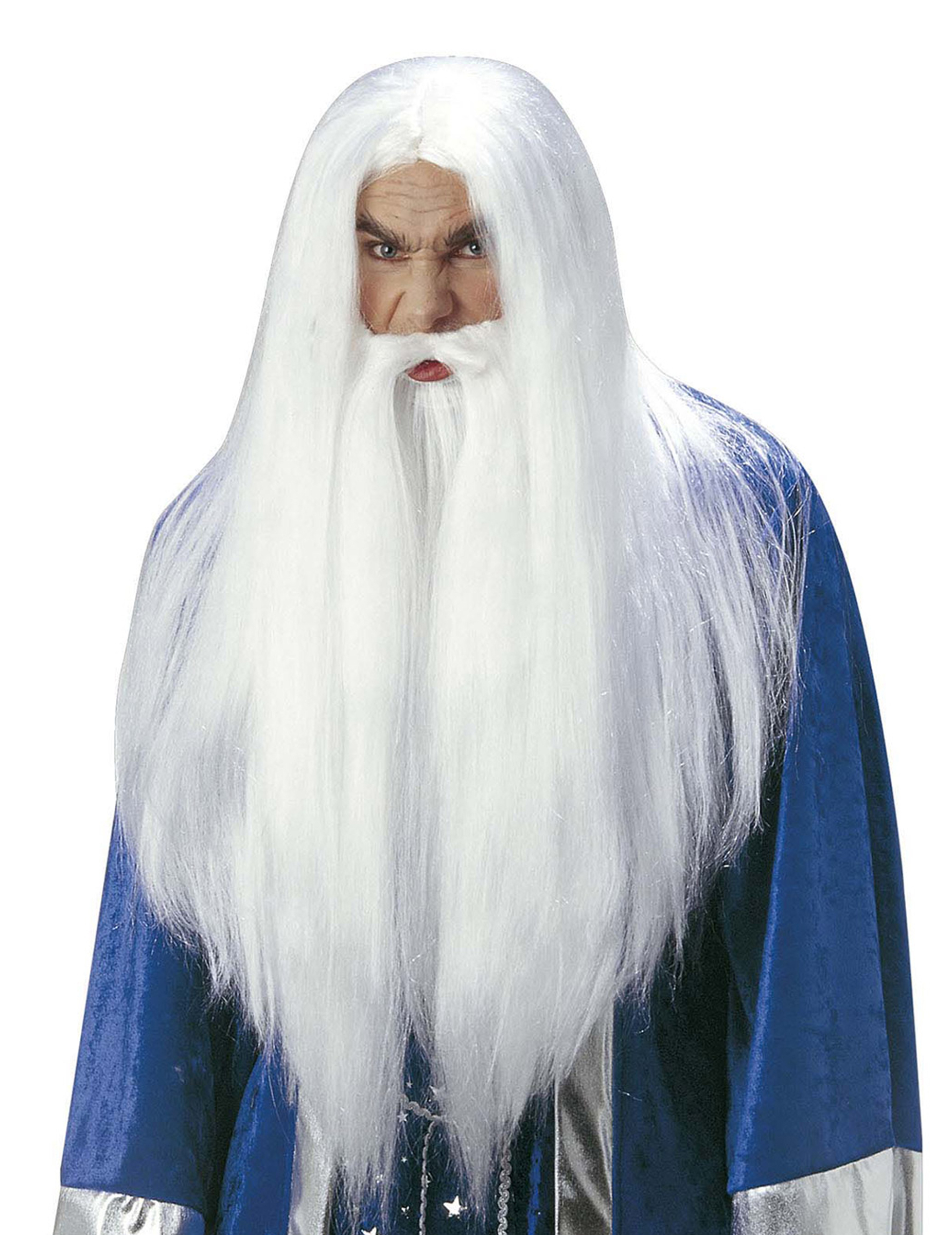 Perruque magicien avec barbe adulte