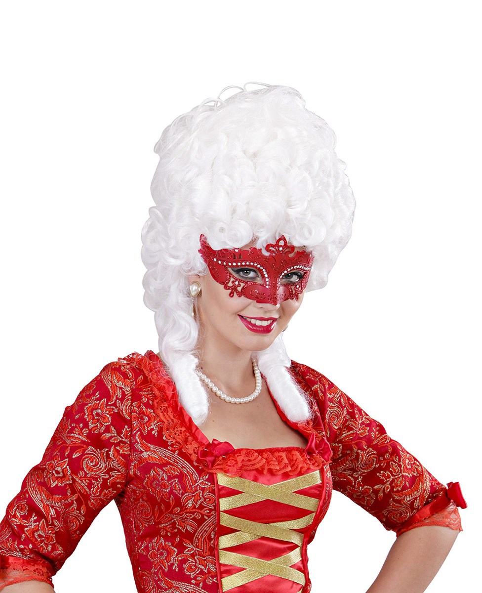 Loup vénitien strass rouge adulte