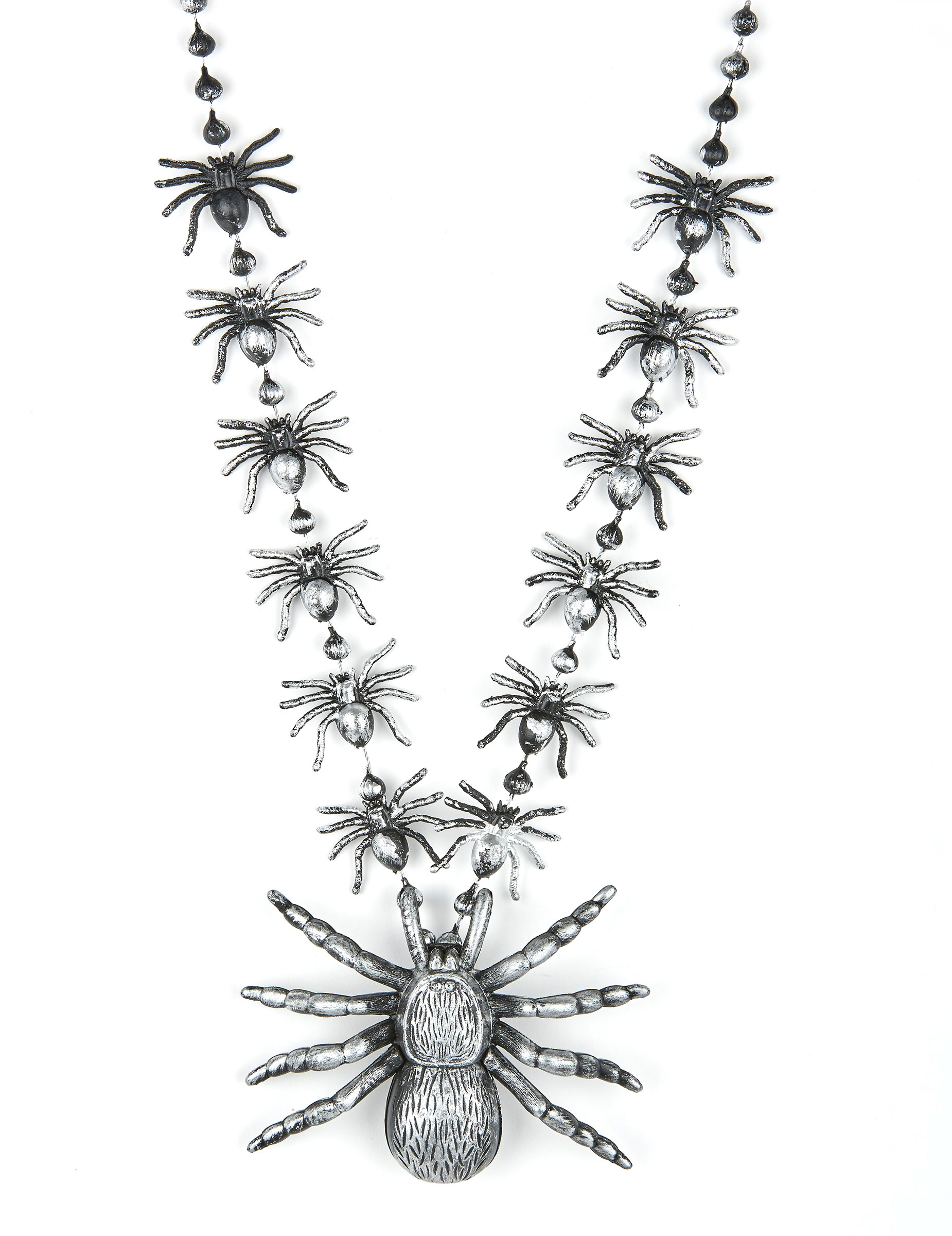 Collier araignées argentées adulte Halloween