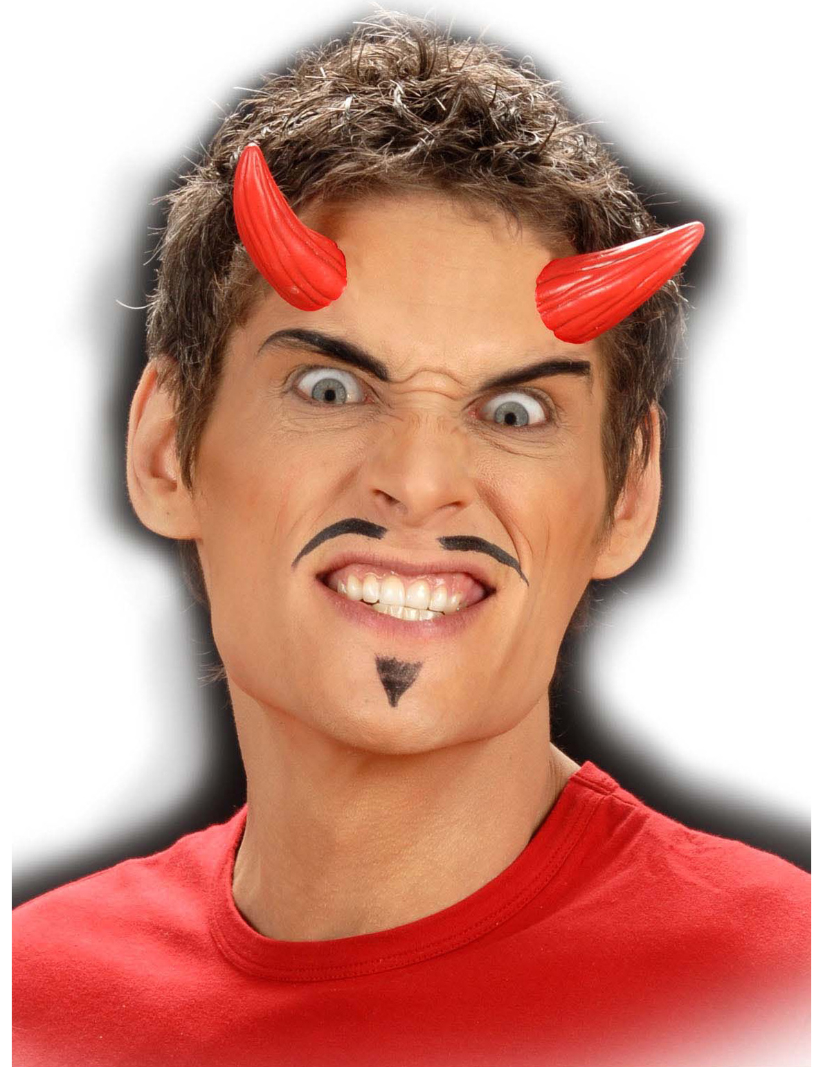 Fausses cornes de démon rouges adulte Halloween
