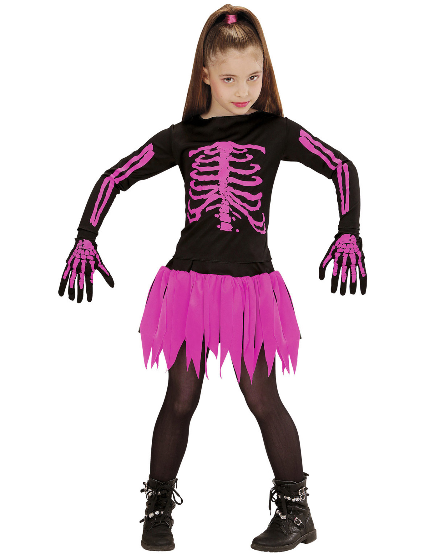 Déguisement squelette rose fille Halloween