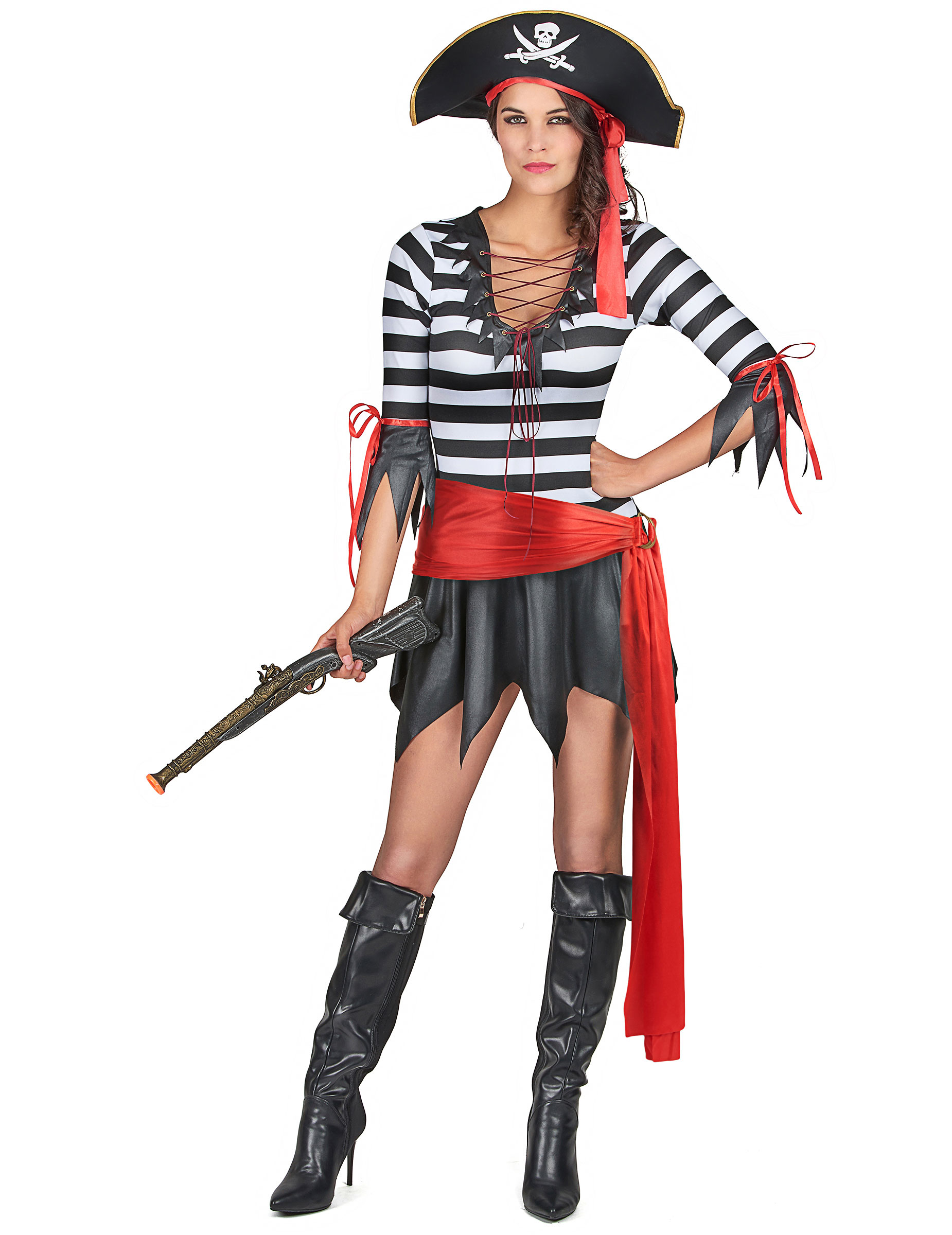Déguisement pirate ceinture rouge femme
