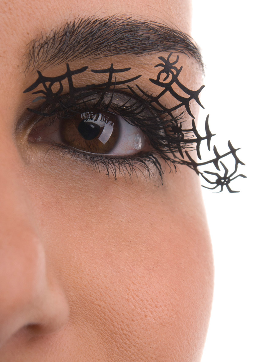 Faux cils courts noirs araignées adulte