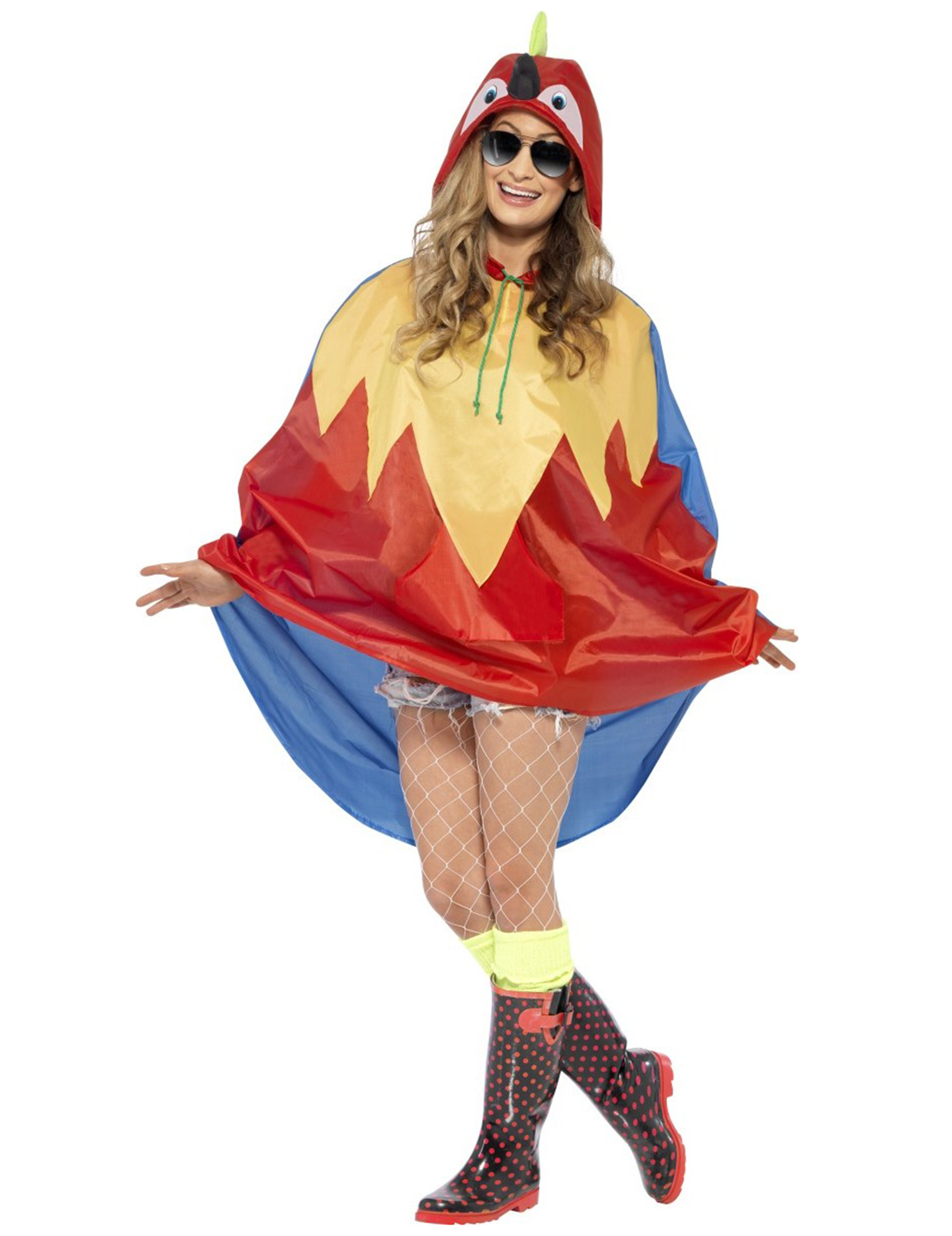 Poncho perroquet adulte