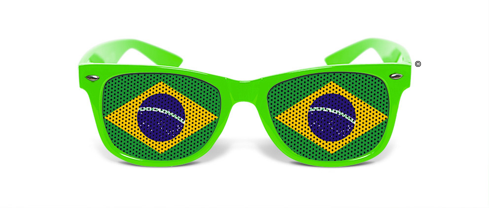 Lunettes humoristiques vertes Brésil