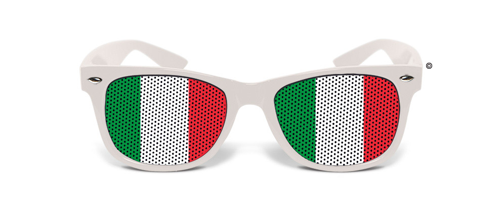 Lunettes humoristiques blanches Italie