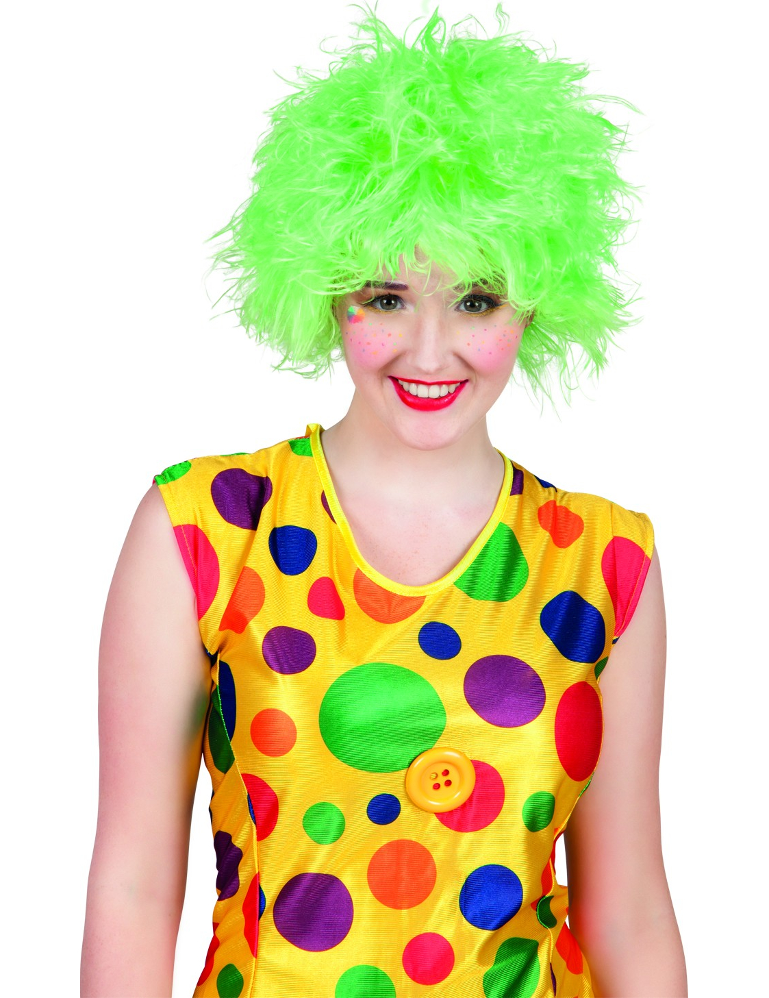 Perruque clown colorée verte femme