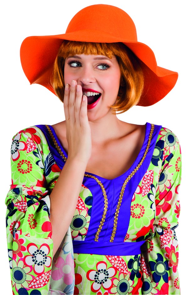 Chapeau estival orange femme