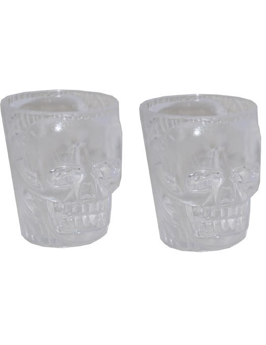 Lot 2 verres à shooter tête de mort