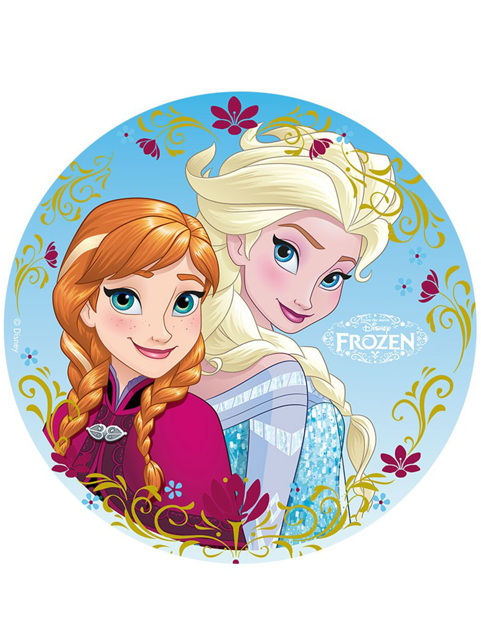 Disque azyme 20cm Elsa & Anna La Reine des Neiges - Frozen