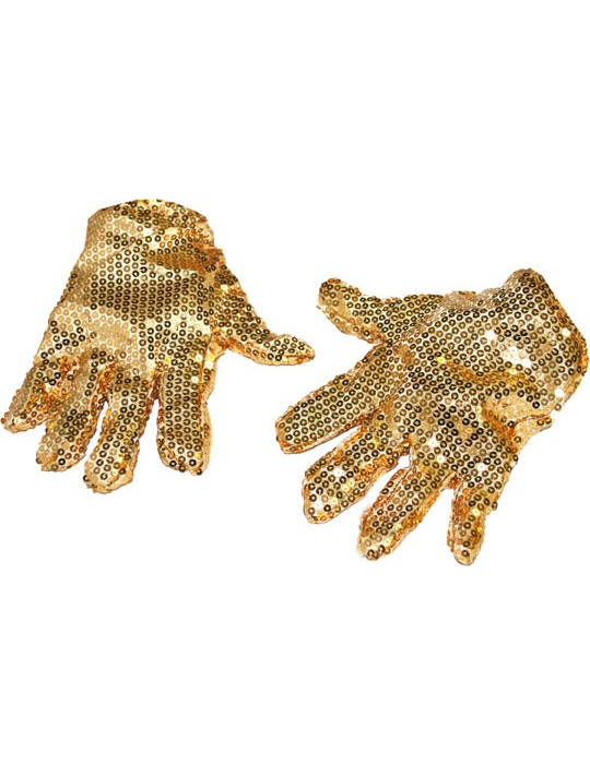 Gants paillettés dorés adulte