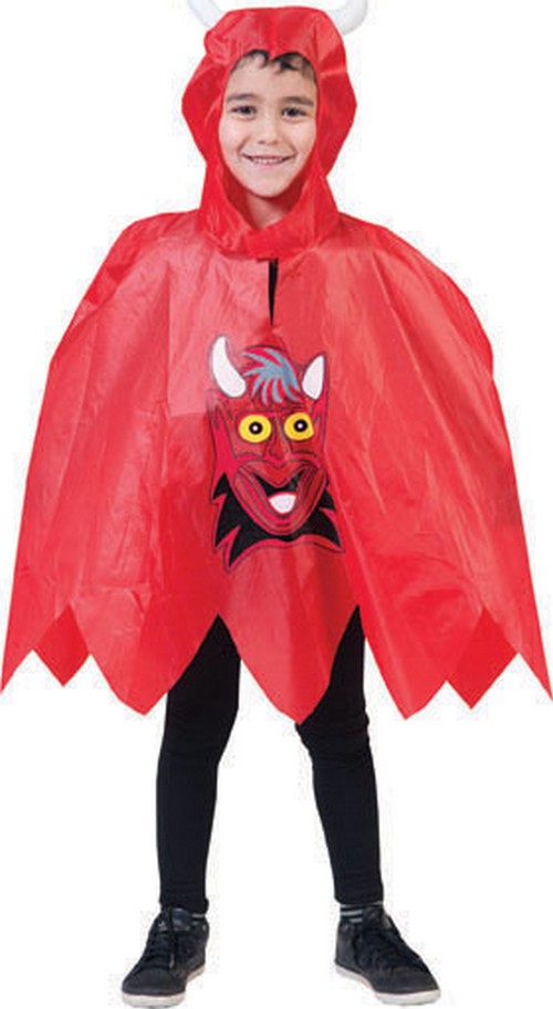 Poncho diable enfant Halloween
