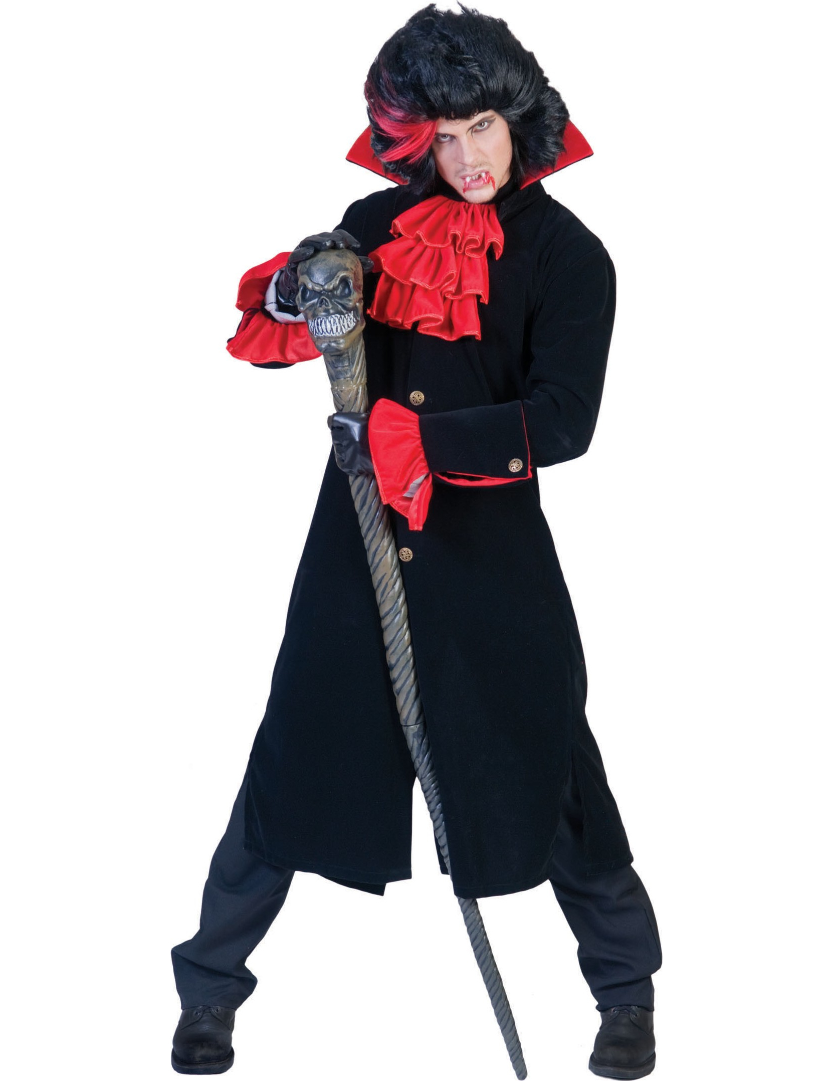 Déguisement comte vampire noir et rouge homme Halloween