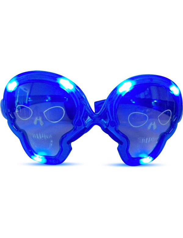 Lunettes lumineuses bleues tête de mort