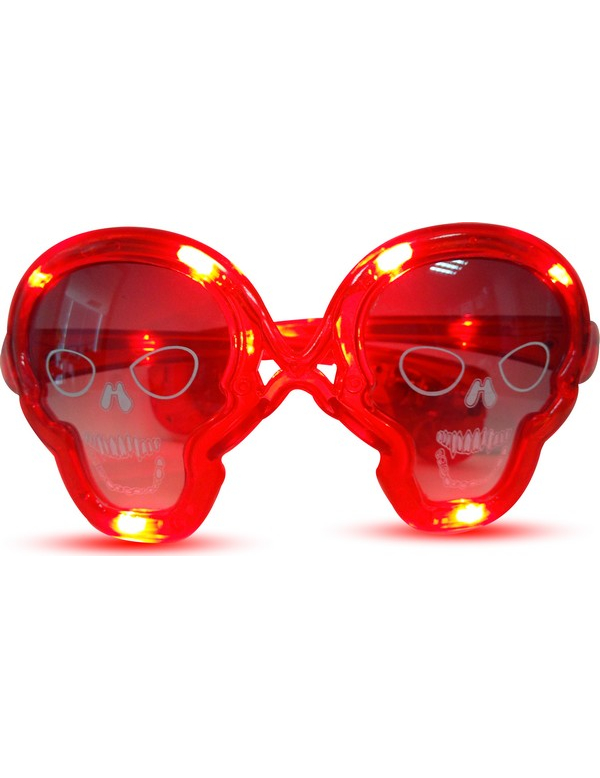 Lunettes lumineuses rouges tête de mort