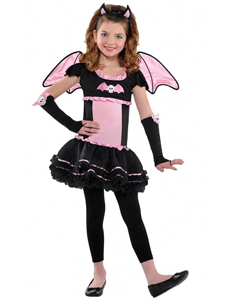Déguisement chauve-souris rose fille Halloween