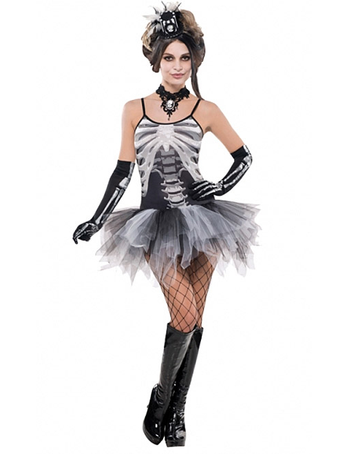 Déguisement squelette sexy gris femme Halloween