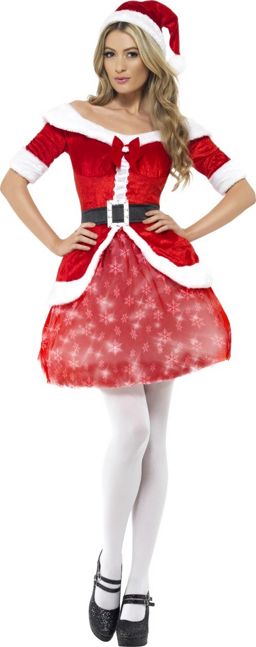 Déguisement Mère Noël lumineux femme