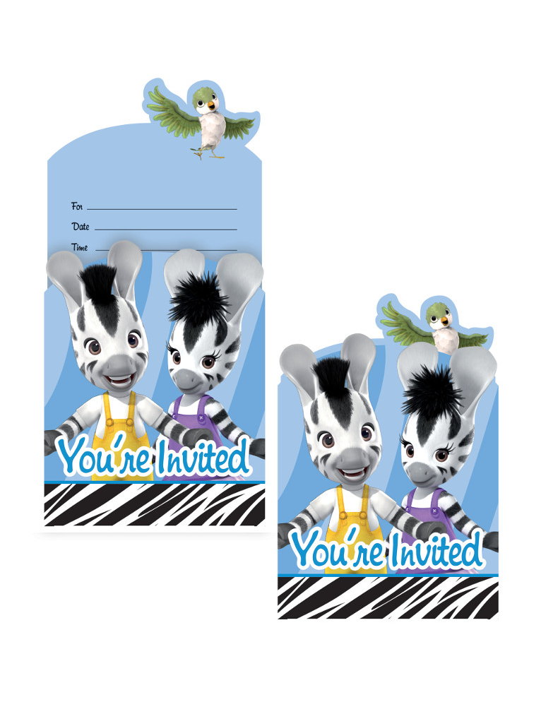 8 Cartes d'invitation Zou
